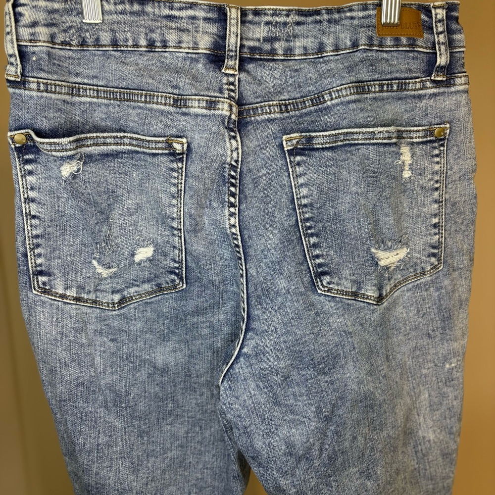 Judy Blue Distressed Raw Hem Skinny Fit Jeans Size 14W - Picture 10 of 12